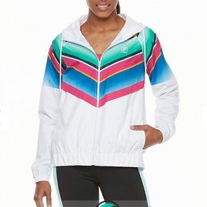 Fila Sport Raglan Windbreaker Jacket White Medium